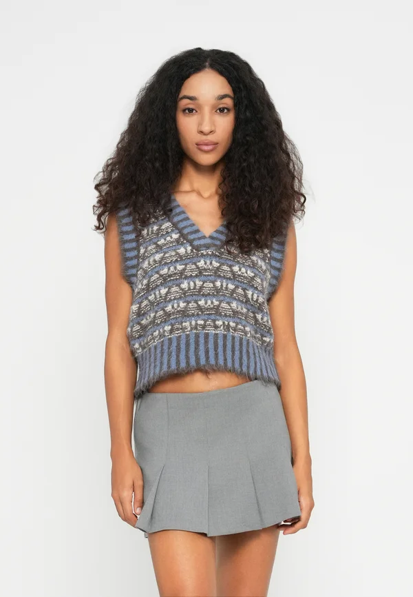 OBJNUNU VEST - Strickpullover - baby lavender/cloud dancer/morel