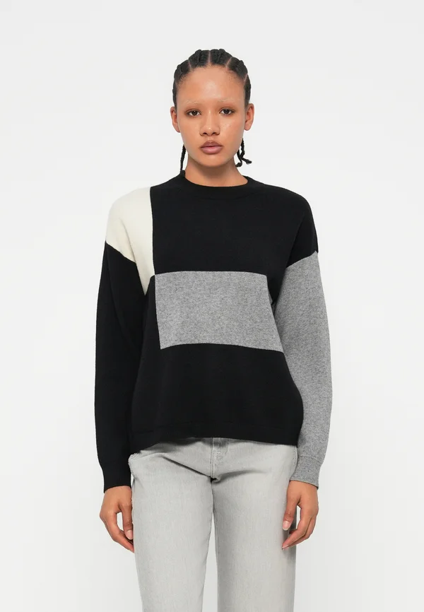 OBJRAY PULLOVER - Strickpullover - black