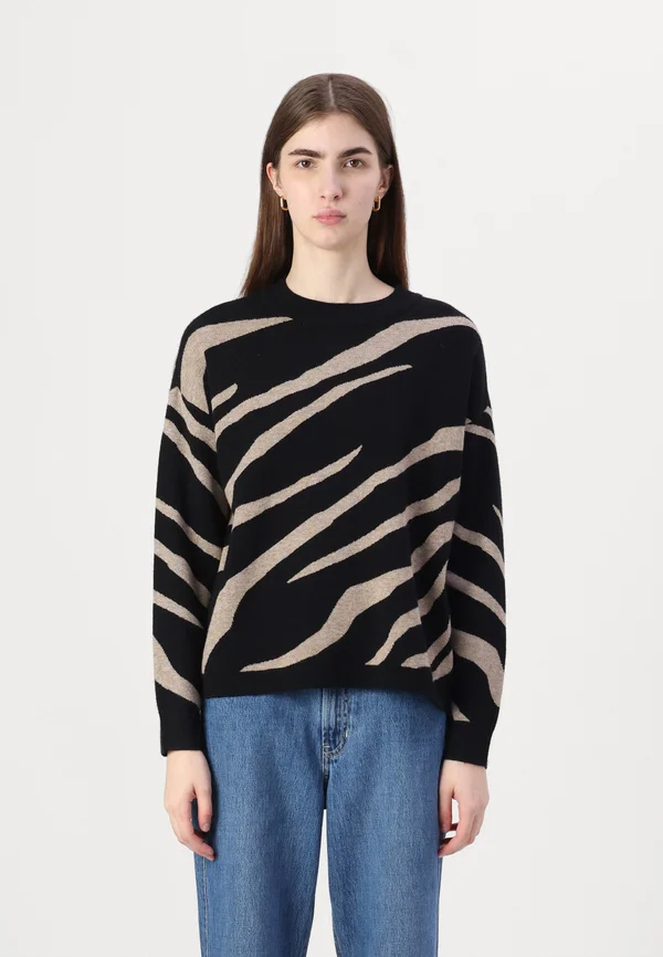 OBJRAY PULLOVER - Strickpullover - black