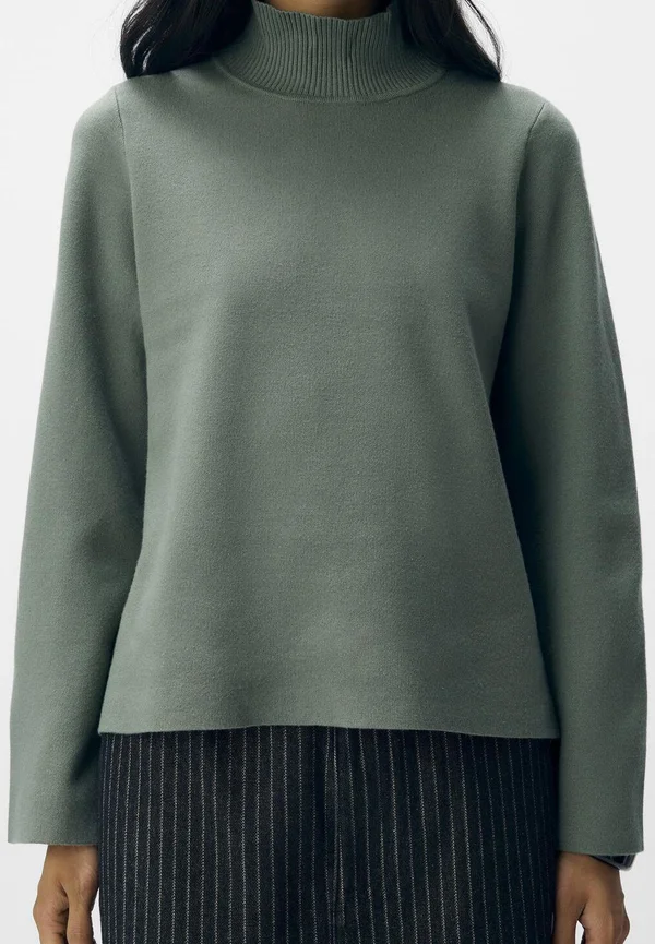 OBJREYNARD HIGH NECK - Strickpullover - laurel wreath
