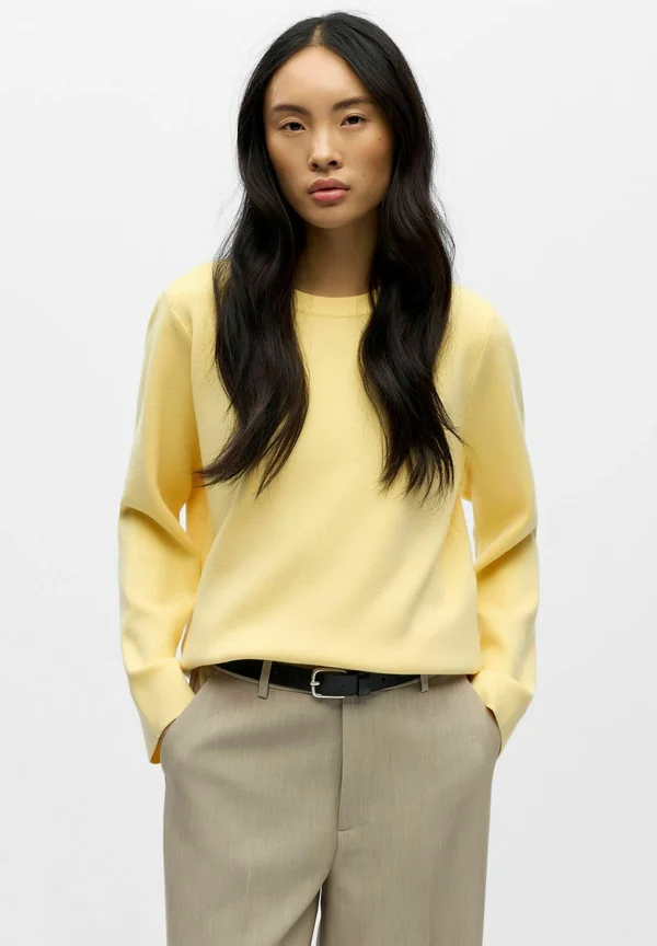 OBJREYNARD O-NECK NOOS - Strickpullover - sunlight