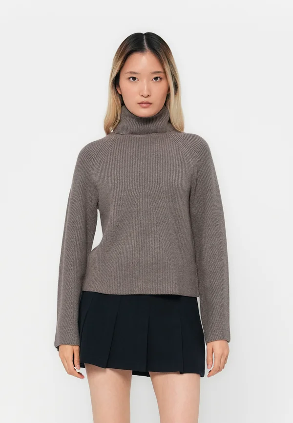 OBJVIOLA ROLLNECK - Strickpullover - morel detail:melange