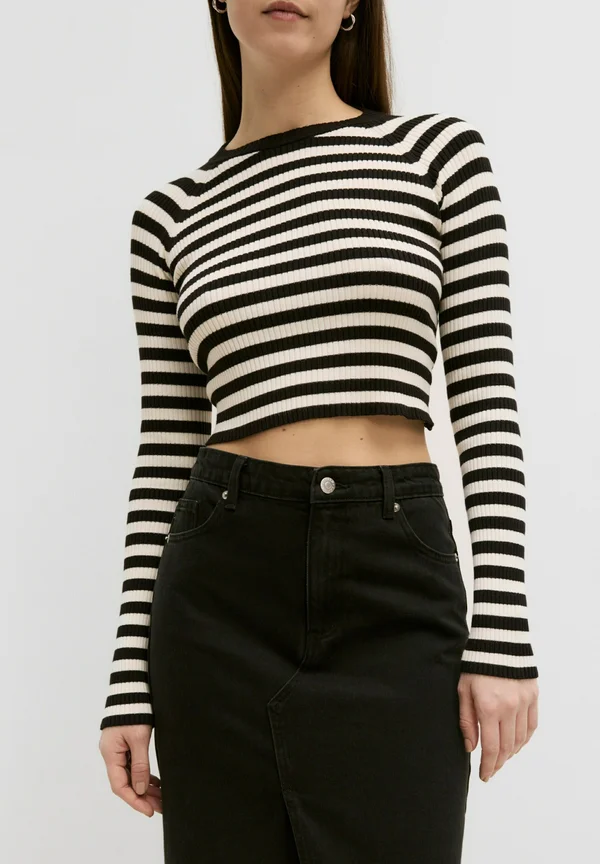 ODALINE - Strickpullover - weiß schwarz