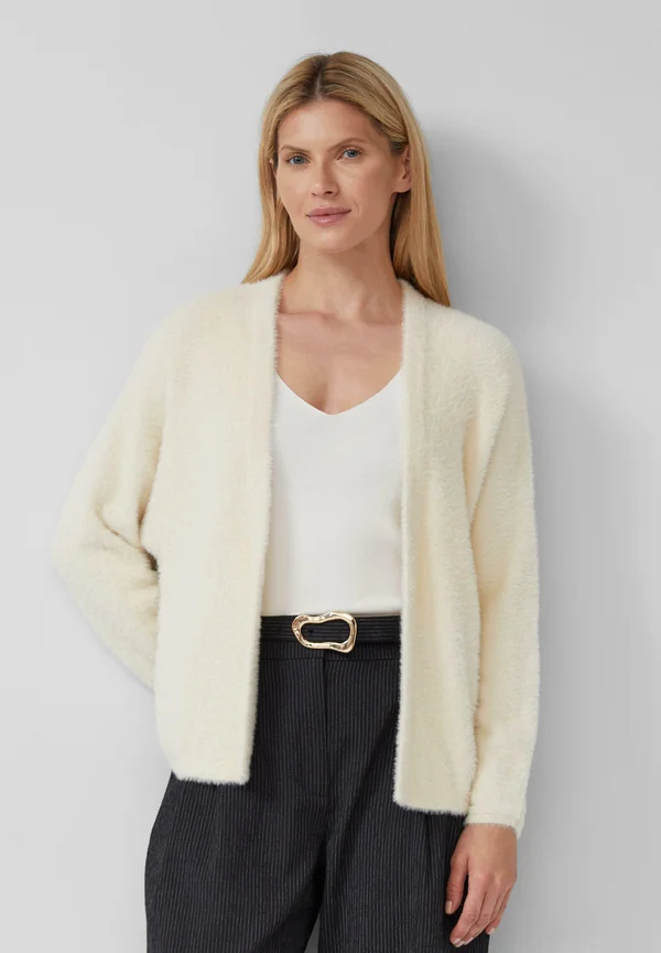 OFFENER MIT FLEDERMAUSÄRMELN - Strickjacke - helles beige
