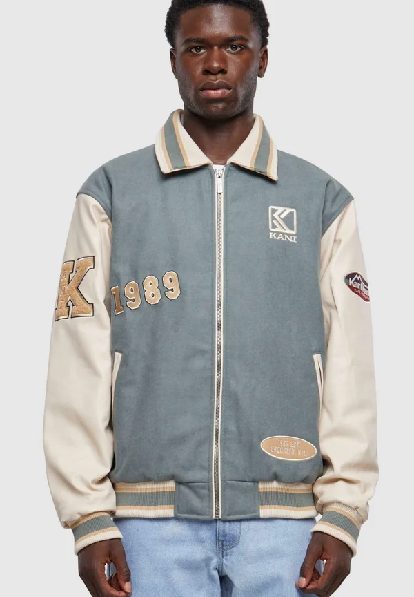 OG BLOCKCOLLEGE - Bomberjacke - dusty green off white