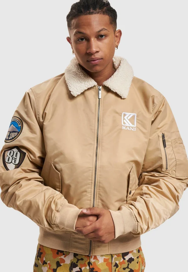 OG HOODED BOMBER - Bomberjacke - sand