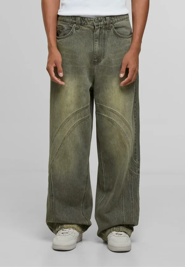 OG WASHED WAVY SEAMS - Jeans Relaxed Fit - dark black green
