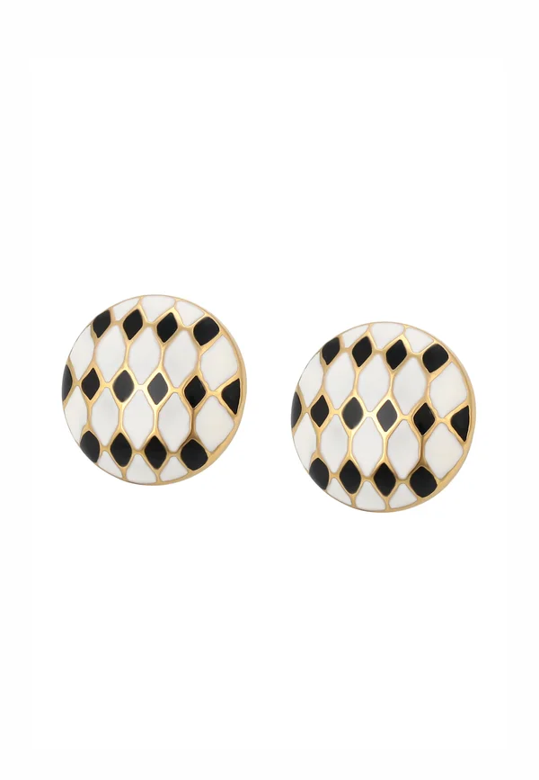 Ohrringe - gold black white