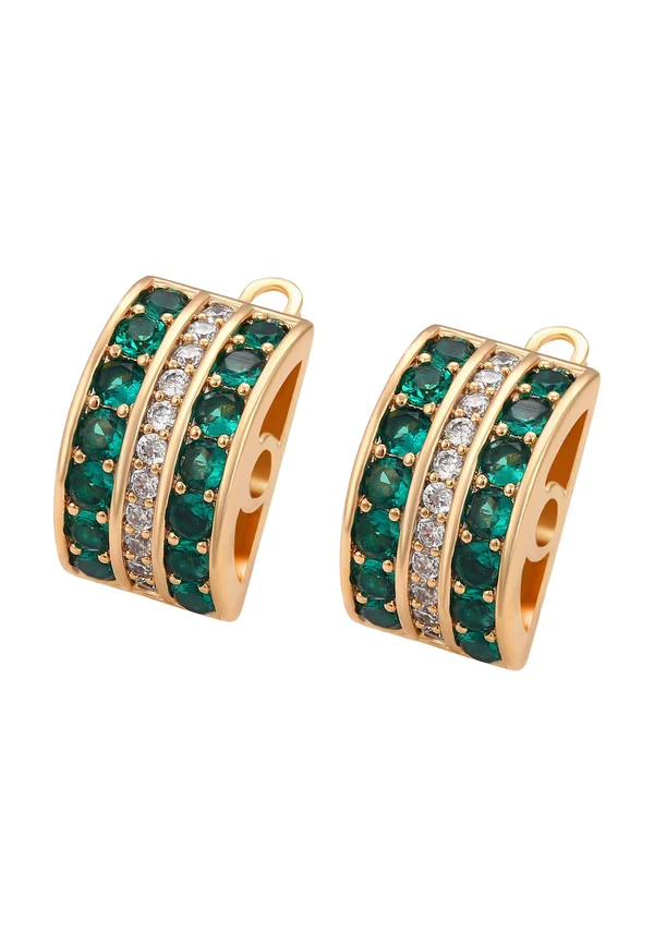 Ohrringe - rose gold green