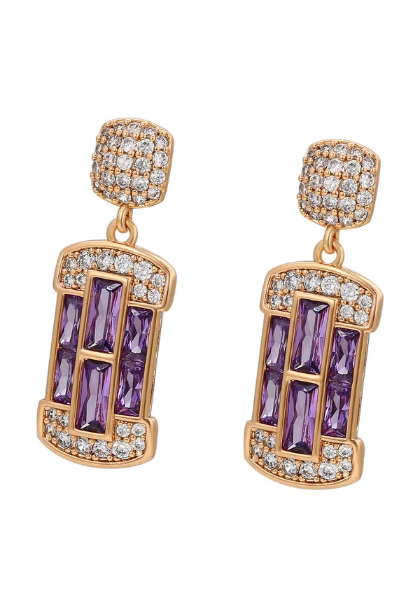 Ohrringe - rose gold violet