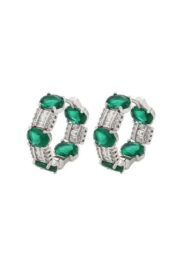 Ohrringe - silver-coloured green