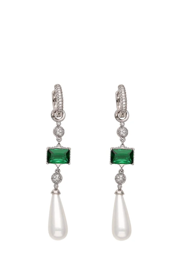 Ohrringe - silver-coloured/green/white