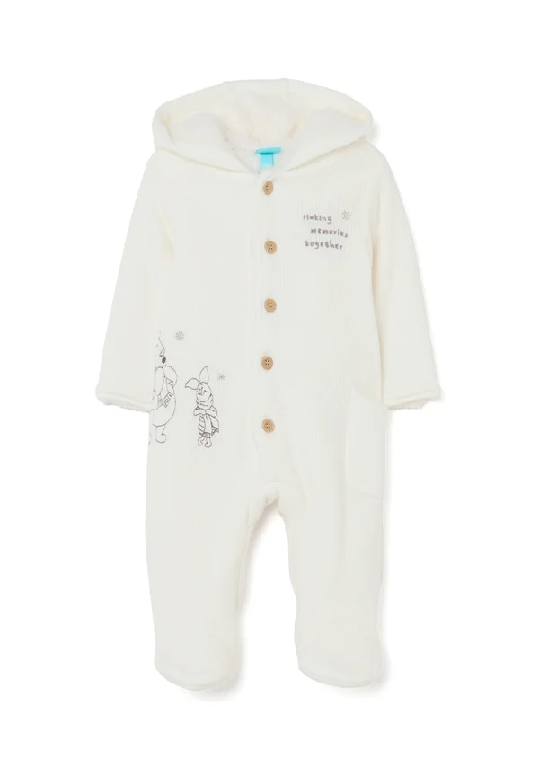ONESIE WITH HOOD AND BUTTONS - Jumpsuit - optical white