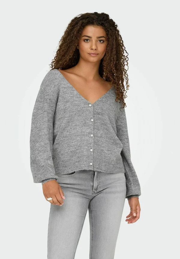 ONLADELE MIX REVERS - Strickjacke - light grey melange