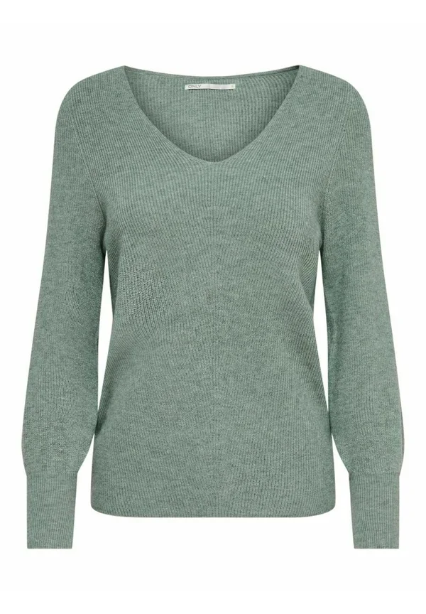 ONLATIA L/S V NECK CUFF  NOOS - Strickpullover - chinois green