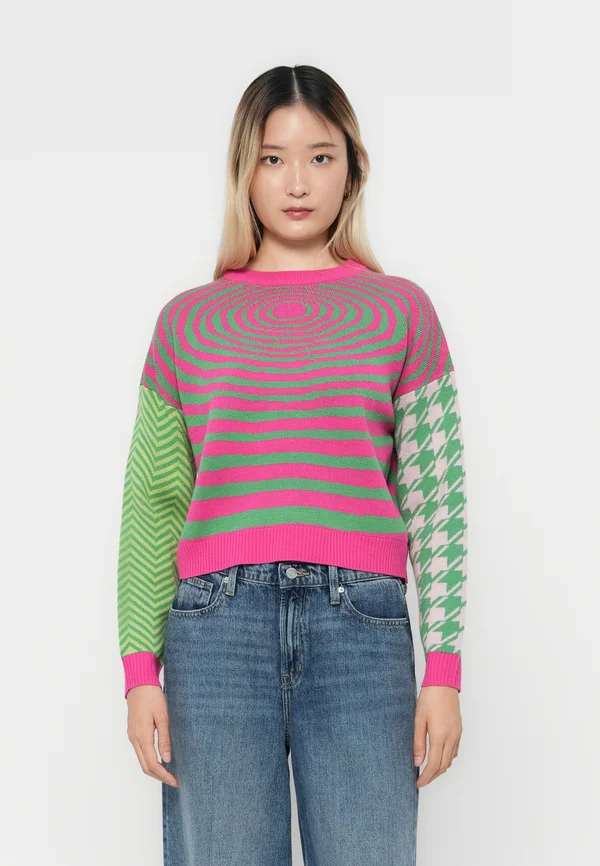ONLBETTY - Strickpullover - medium green/leaf green/pink yarrow/bleached mauve