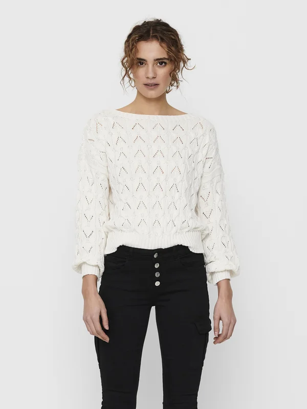 ONLBRYNN LIFE STRUCTURE LS NOOS - Strickpullover - cloud dancer