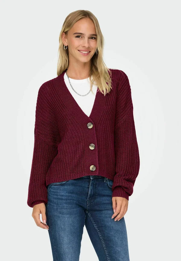 ONLCAROL NICE NOOS - Strickjacke - cabernet