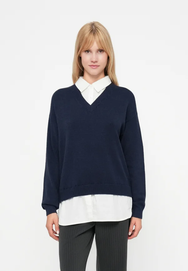 ONLDAGMAR COLLAR - Strickpullover - night sky/cloud dancer