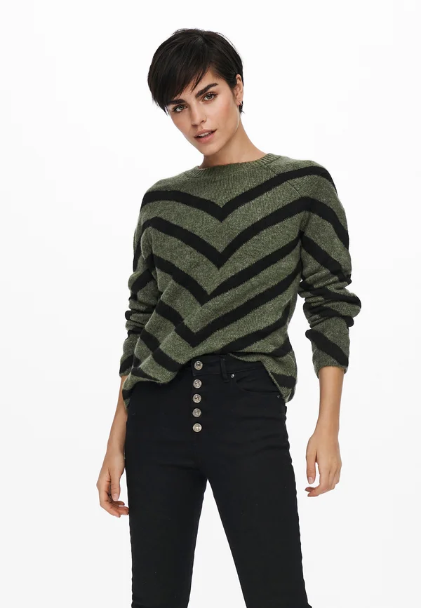 ONLELIZA - Strickpullover - lizard/ black