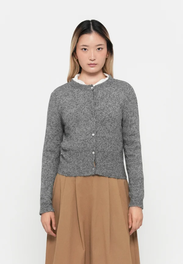 ONLHAVANNA BUTTON - Strickjacke - medium grey