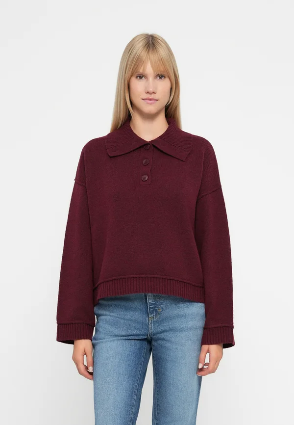 ONLHAZE LIFE BUTTON UP HIGHNECK - Strickpullover - winetasting