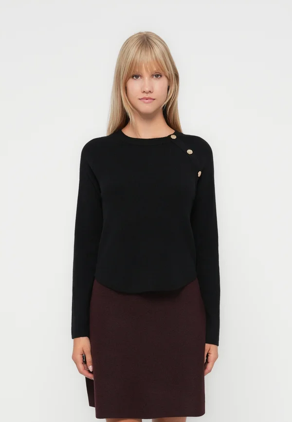 ONLIBI ELLA BUTTON O NECK - Strickpullover - black