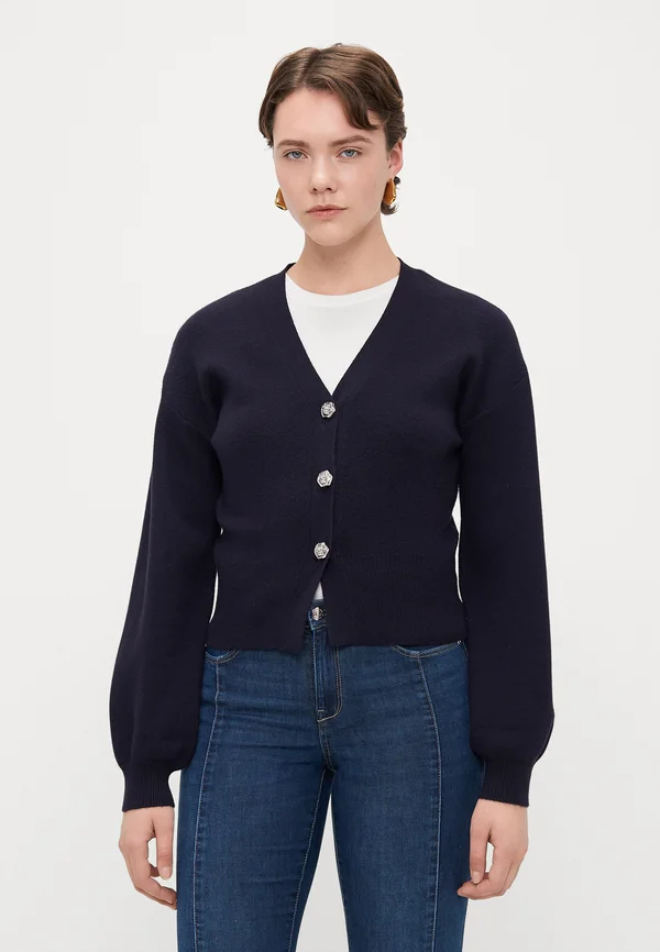 ONLIBI FULLNEDDLE CARDIGAN - Strickjacke - night sky/silver-coloured