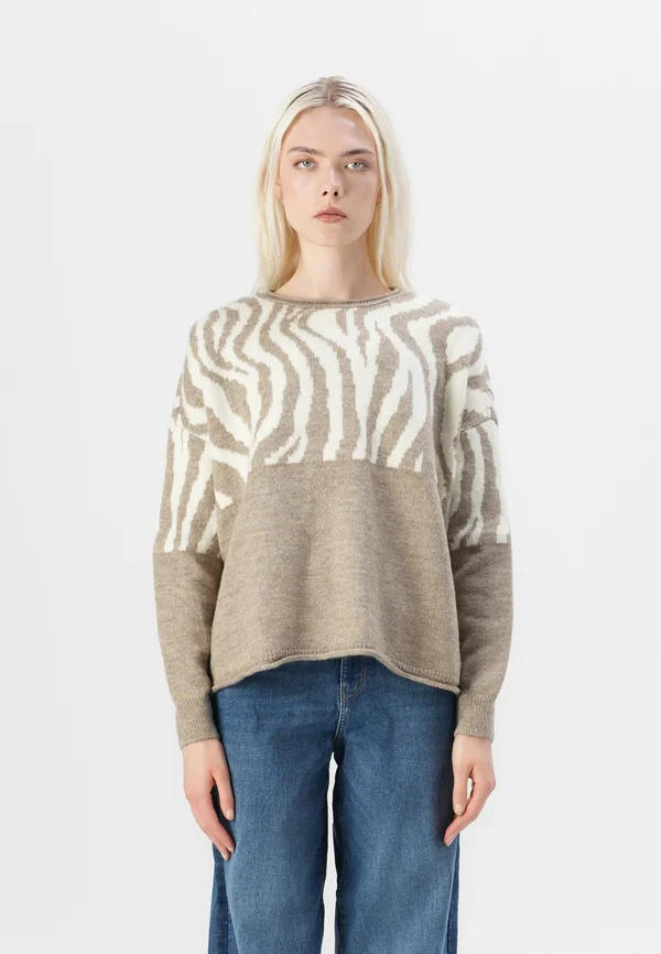 ONLJADE O NECK - Strickpullover - mermaid/whitecap gray
