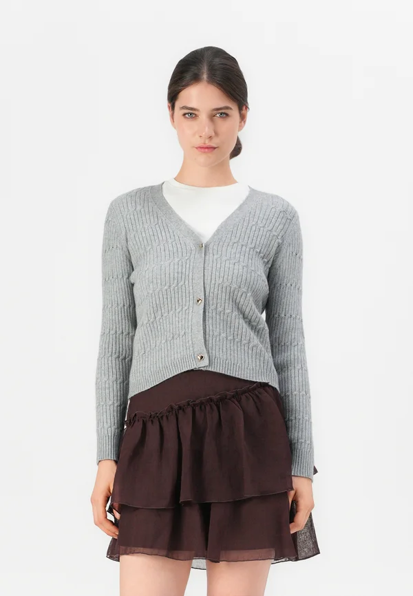 ONLKATIA CABLE V NECK - Strickjacke - ultimate grey