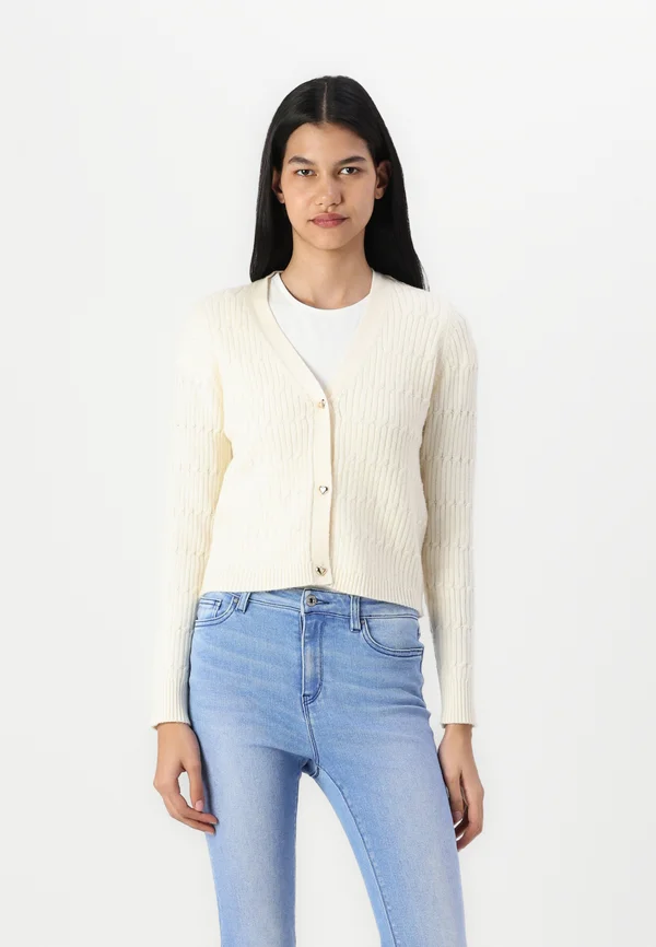 ONLKATIA CABLE V NECK - Strickjacke - whitecap gray