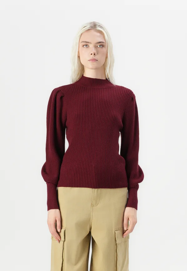 ONLKATIA HIGH NECK - Strickpullover - cabernet