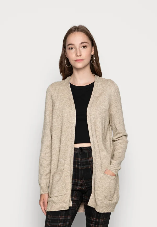 ONLLESLY OPEN - Strickjacke - beige melange