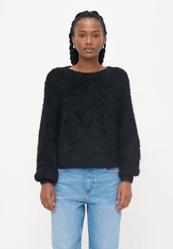 ONLLULU O NECK - Strickpullover - black