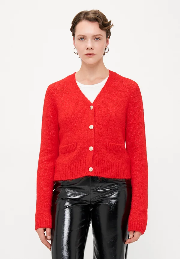 ONLMAGGIE LIFE V NECK  - Strickjacke - salsa melange