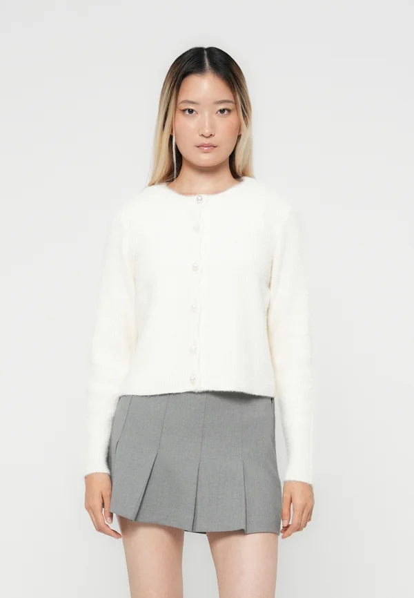 ONLPETRA O NECK - Strickjacke - cloud dancer