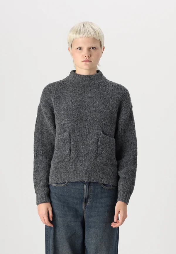 ONLPIE POCKET - Strickpullover - dark grey