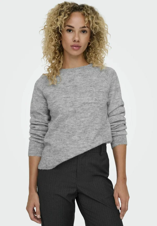ONLROME LIFE O NECK  - Strickpullover - light grey melange