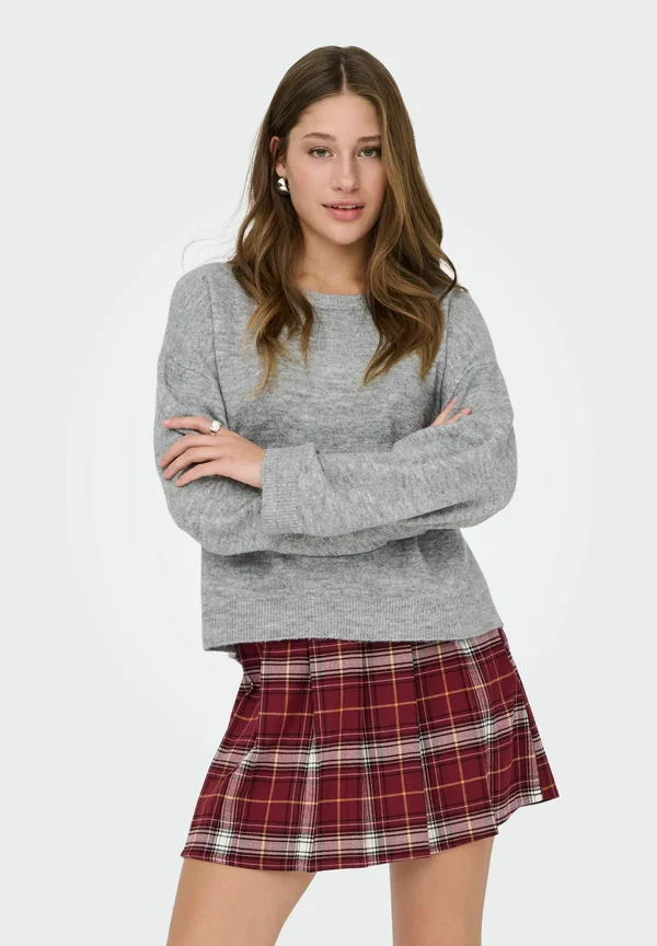 ONLSIMONI O-NECK - Strickpullover - medium grey melange