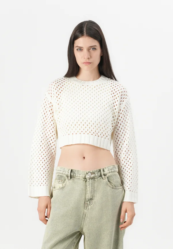 ONLSMILLA SHORT - Strickpullover - marshmallow