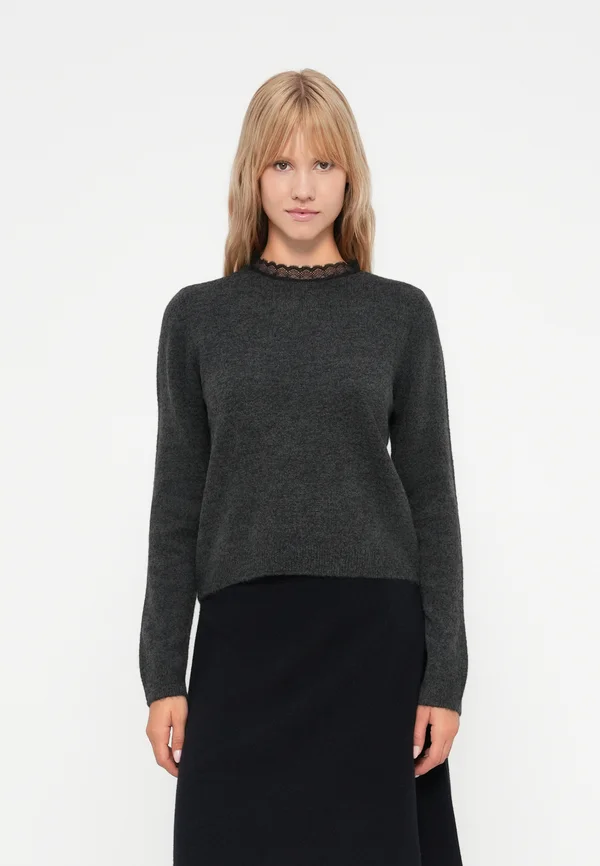 ONLTAMMY O NECK  - Strickpullover - dark grey melange