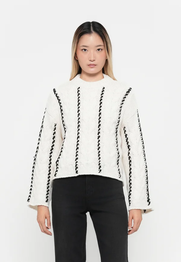 ONLTESSA  - Strickpullover - birch melange/black