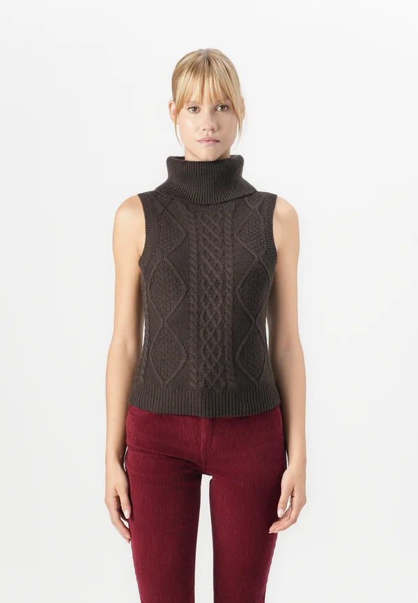 ONLTURI ROLL NECK - Strickpullover - coffee bean