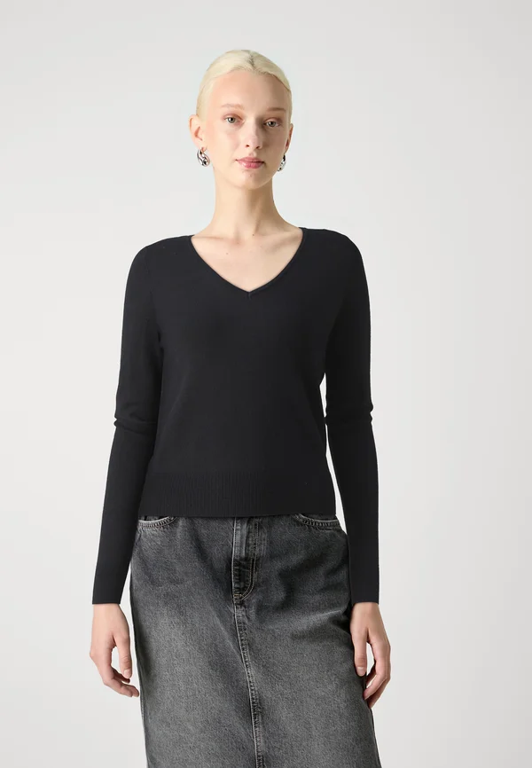 ONLVENICE LIFE VNECK - Strickpullover - black