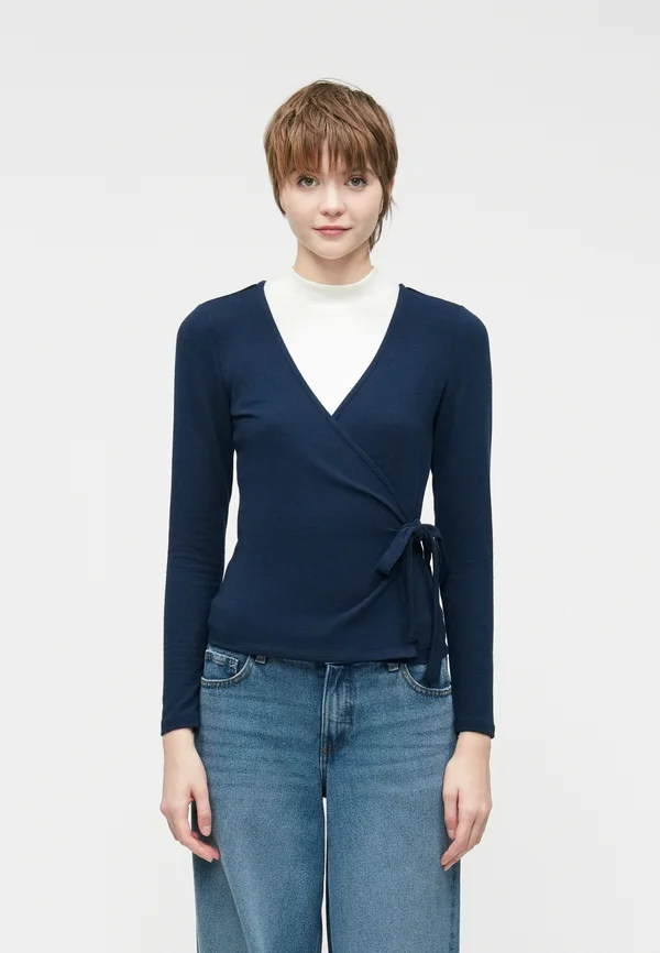 ONLVIRRO WRAP CARDIGAN - Strickjacke - navy