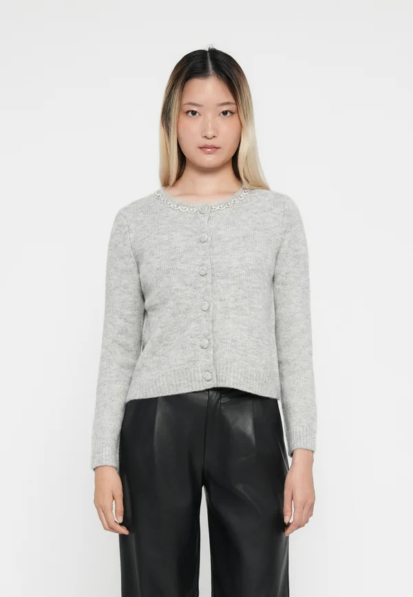 ONLVIVA O NECK BLING CARDI  - Strickjacke - light grey