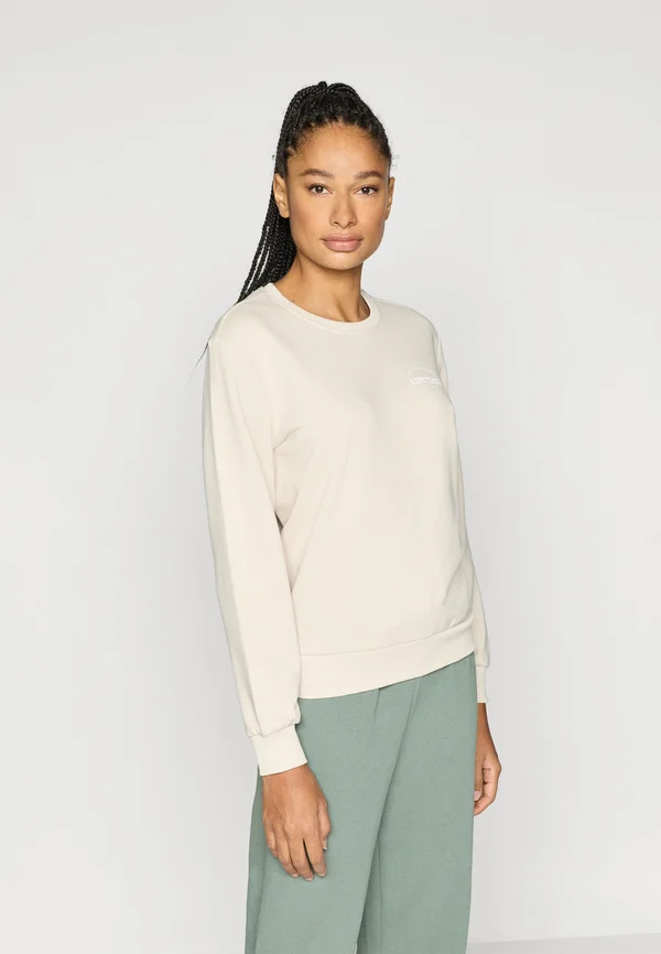 ONPCAVA LIFE - Sweatshirt - pumice stone/white