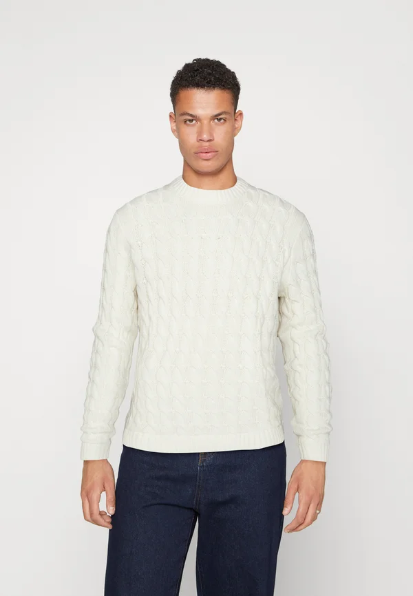 ONSKICKER LIFE  CABLE CREW - Strickpullover - antique white