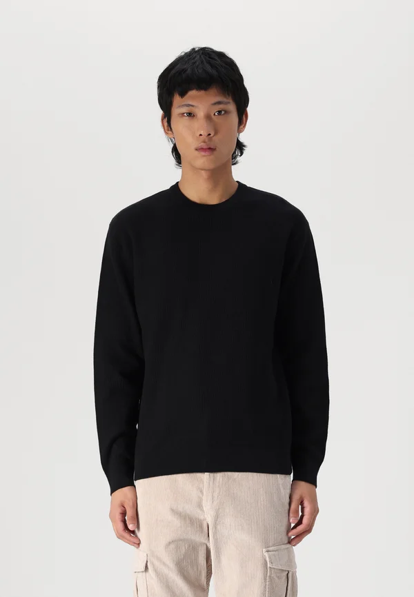 ONSTONY WAFFLE CREW  - Strickpullover - black
