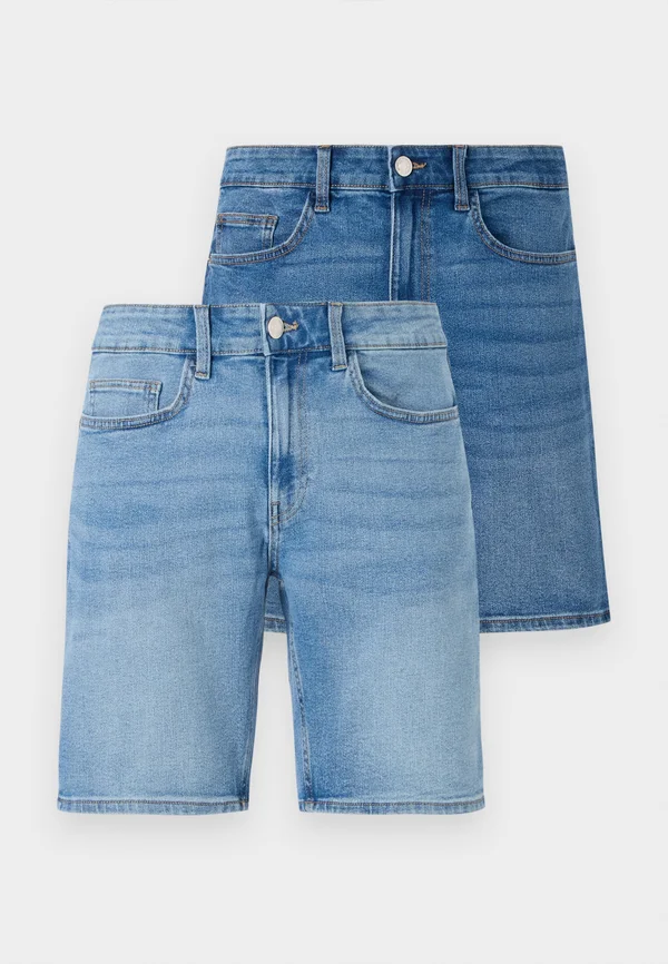 ONSWEFT 2 PACK  - Jeans Shorts - medium blue/light blue